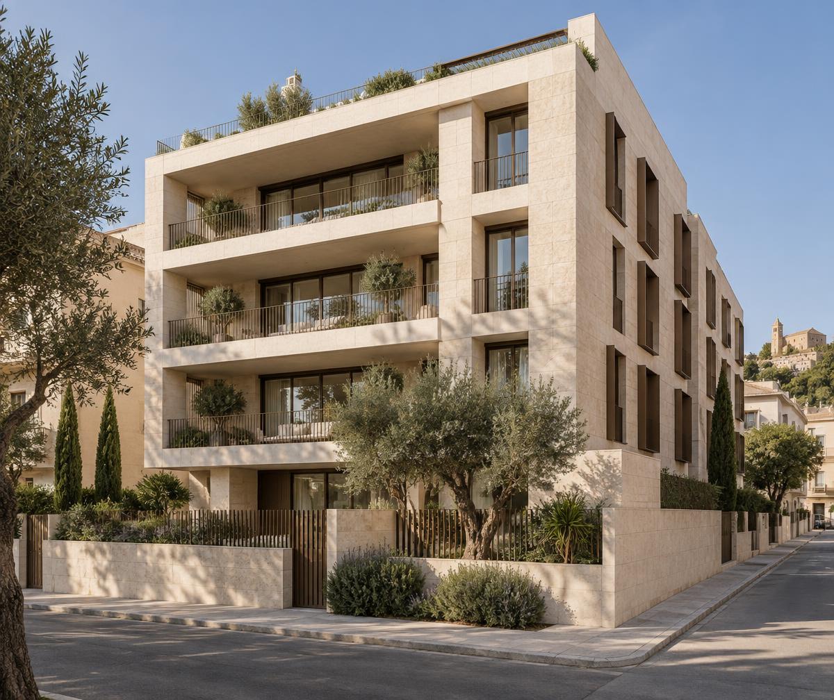Contemporary Mediterranean apartment building
